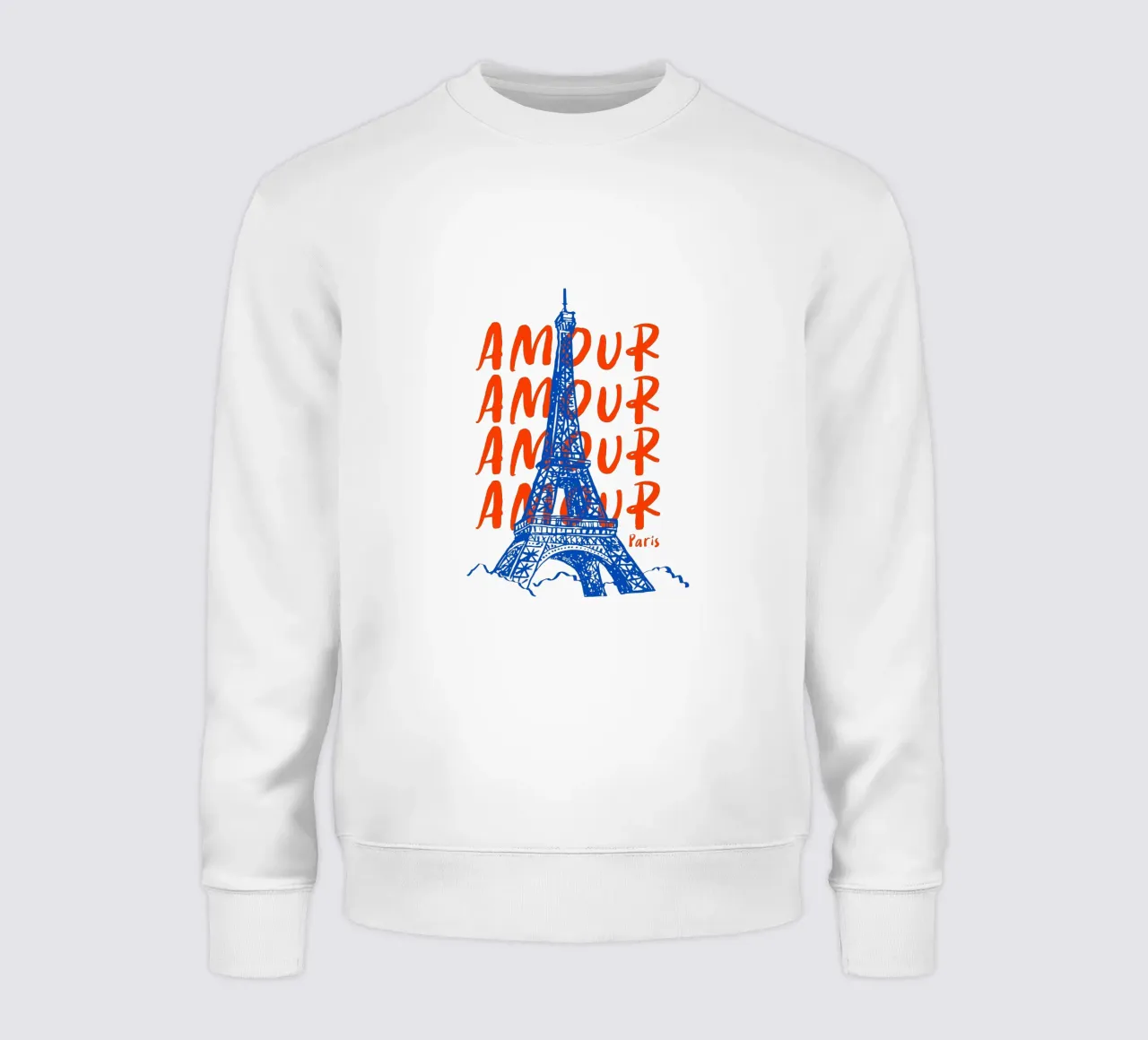 blue Eiffel Tower design felpa da ramosashop
