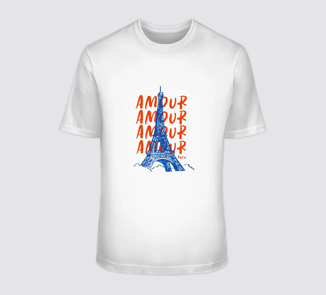 blue Eiffel Tower design t-shirt da ramosashop