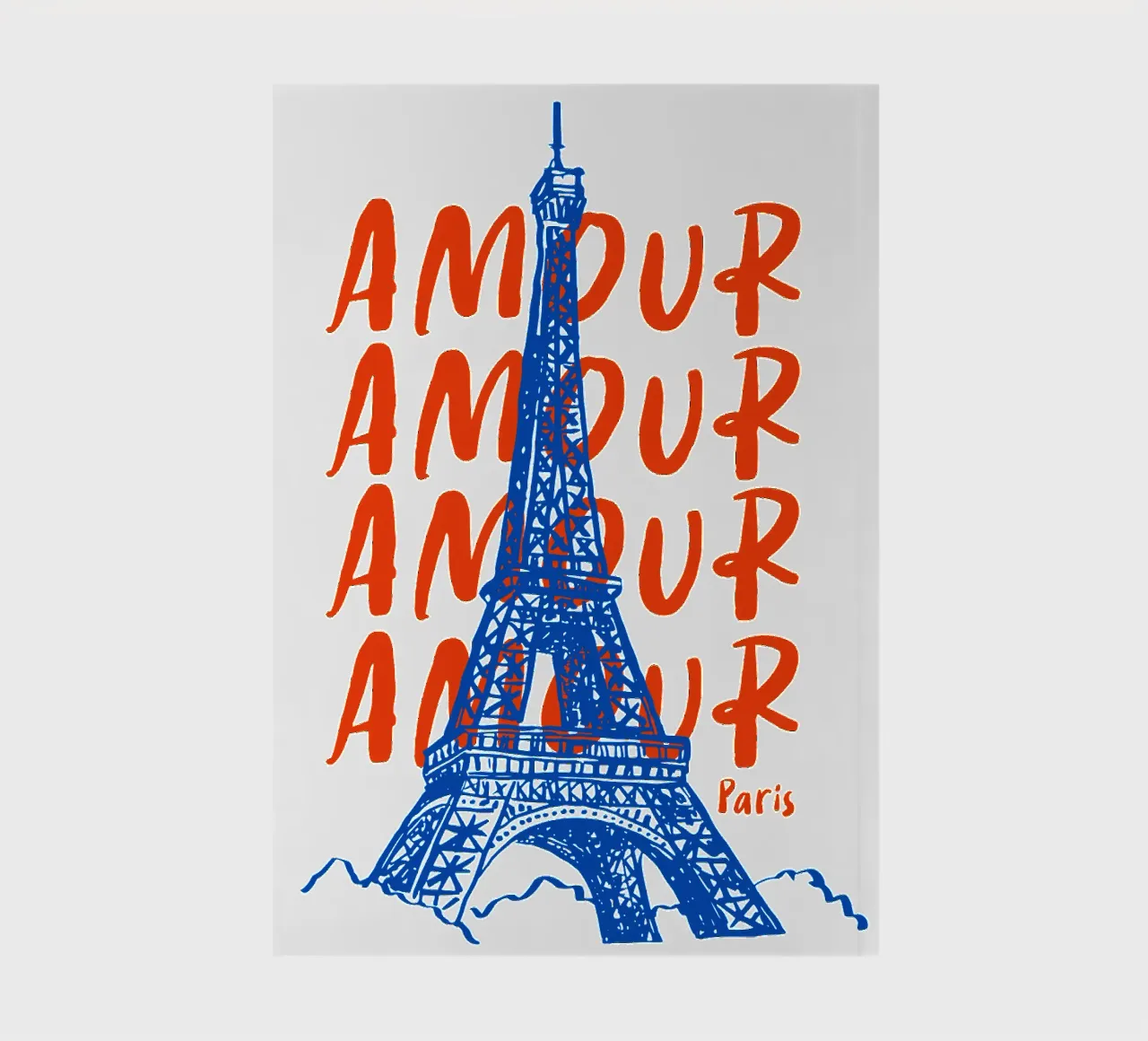 blue Eiffel Tower design notebook by ramosashop