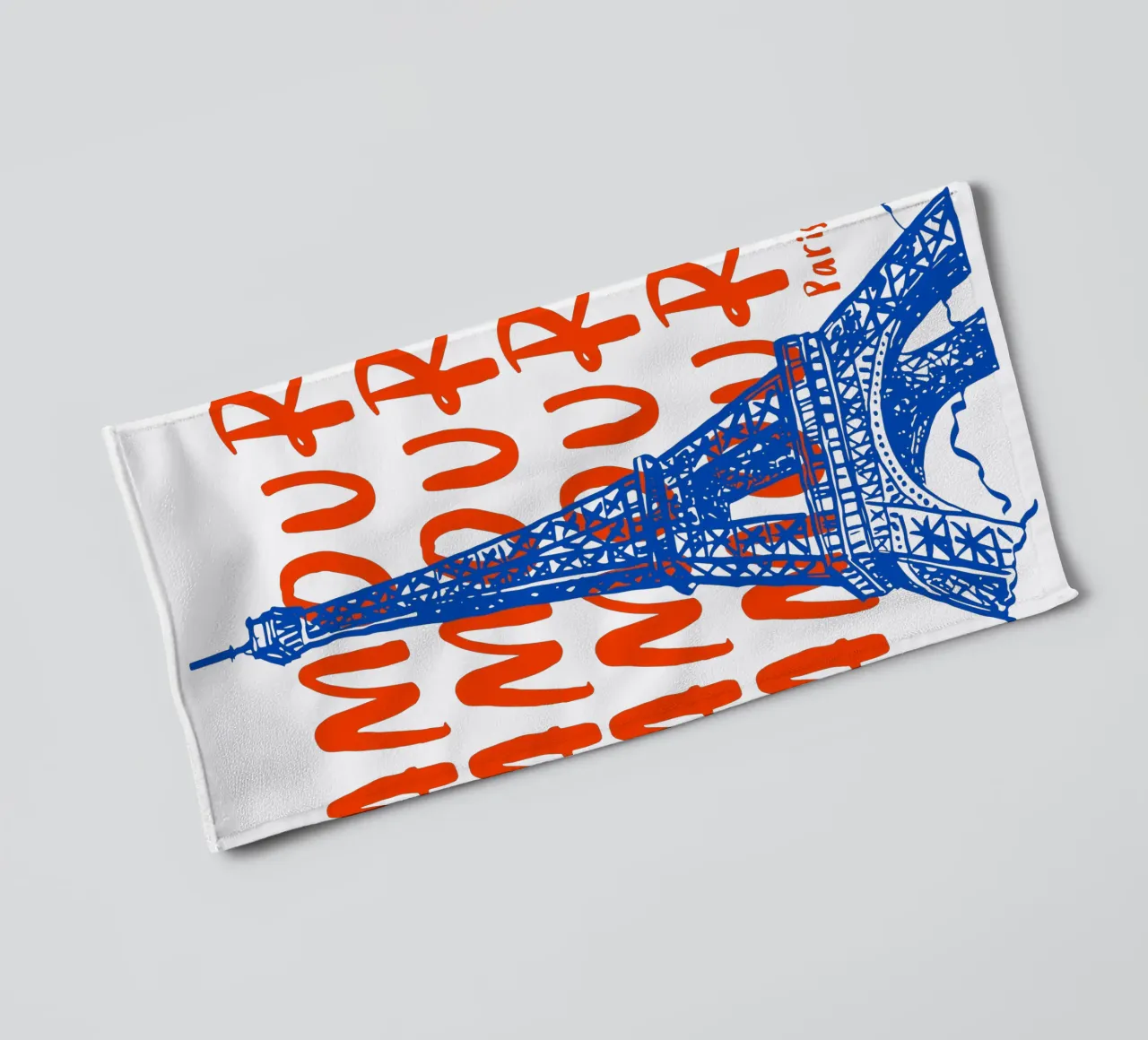 blue Eiffel Tower design asciugamano da bagno da ramosashop