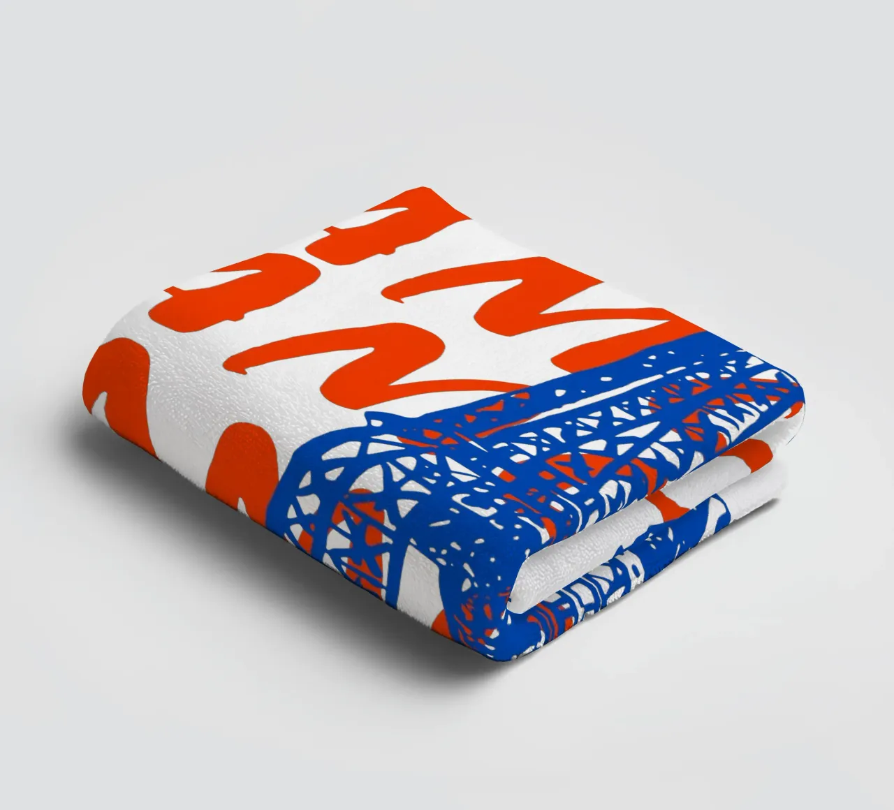 blue Eiffel Tower design asciugamano da bagno da ramosashop