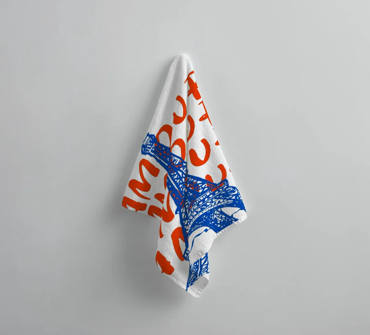 blue Eiffel Tower design asciugamano da bagno da ramosashop