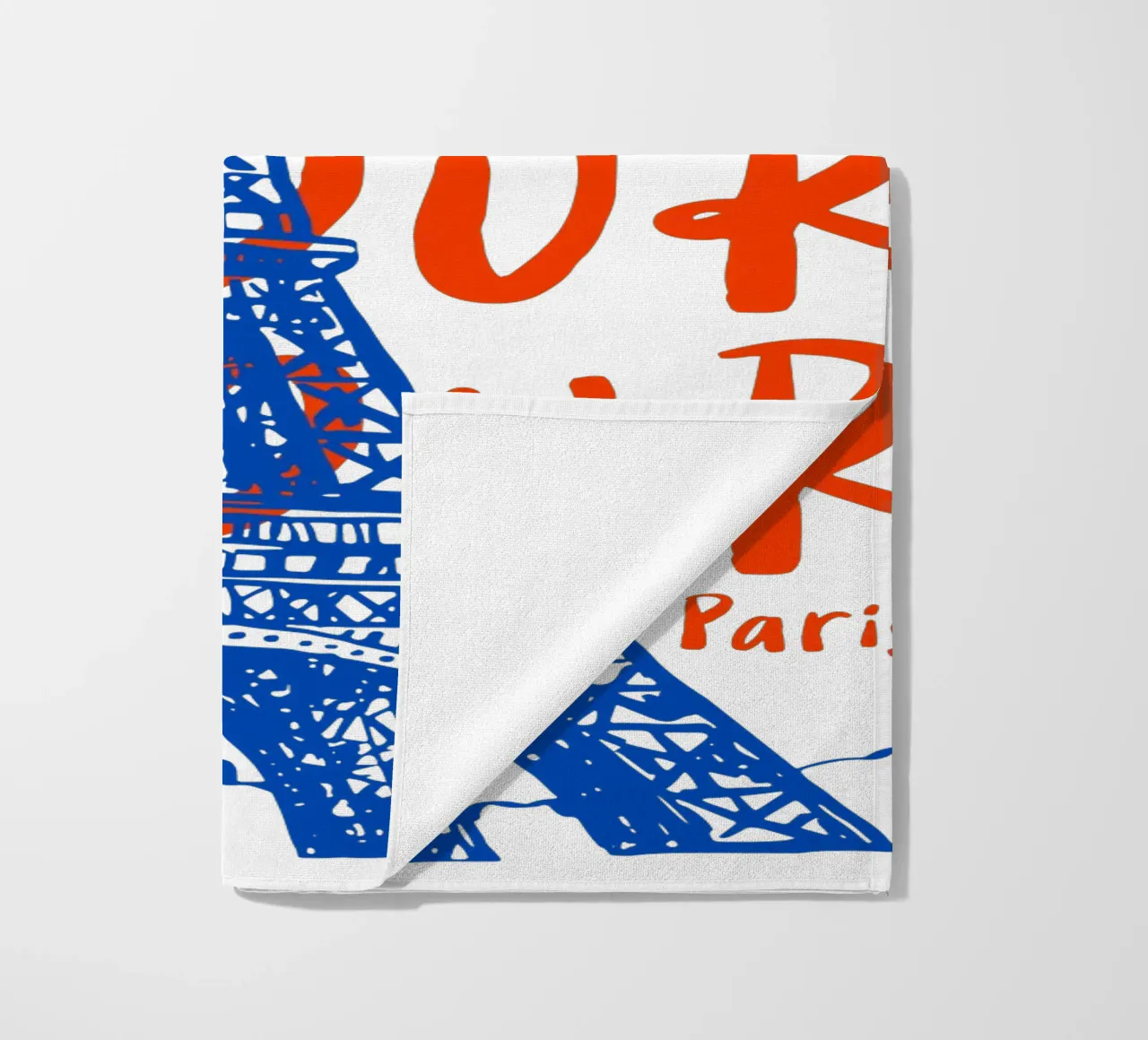 blue Eiffel Tower design telo mare da ramosashop