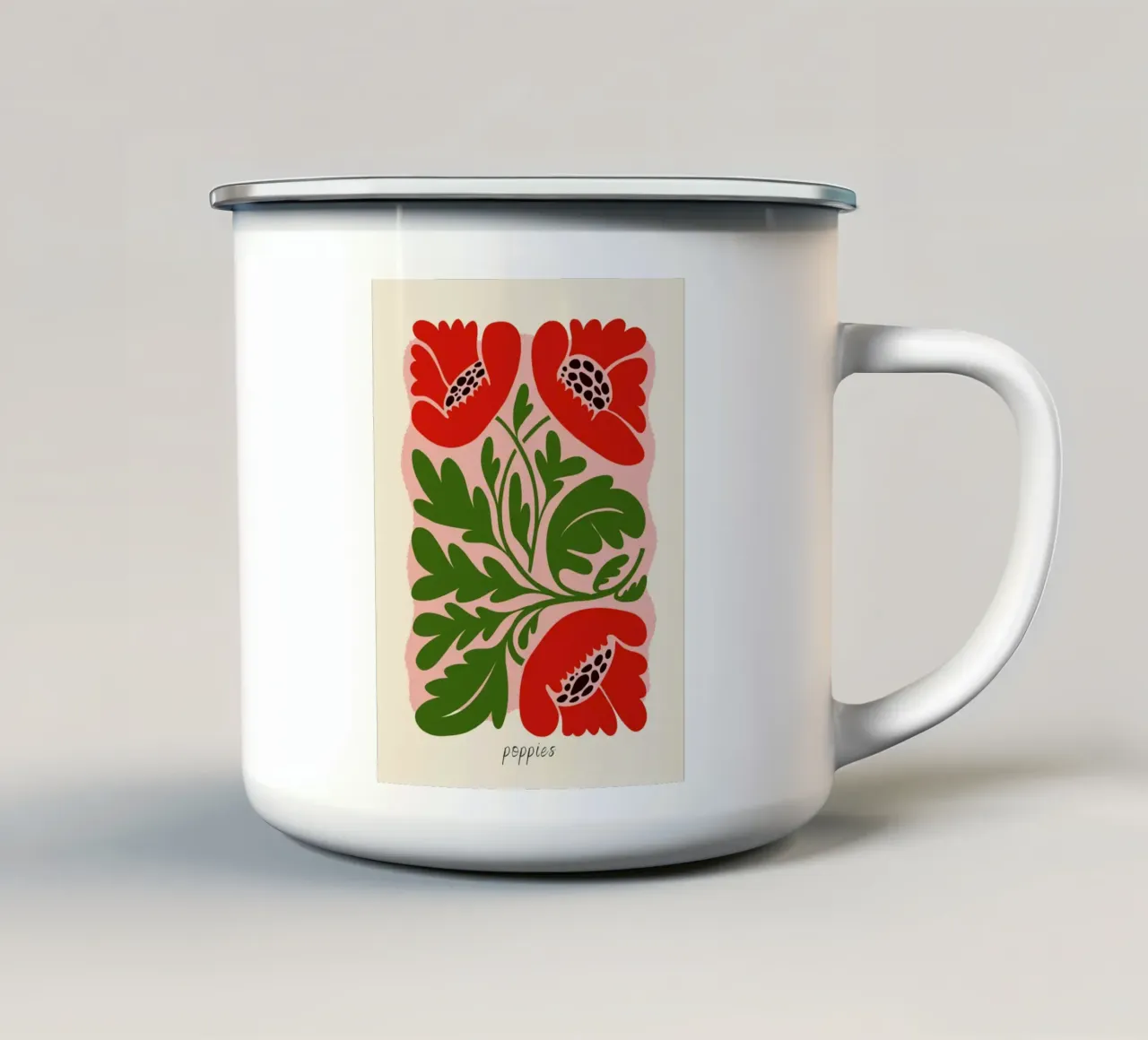 Papaveri rossi tazza in smalto da IamHomeStudio
