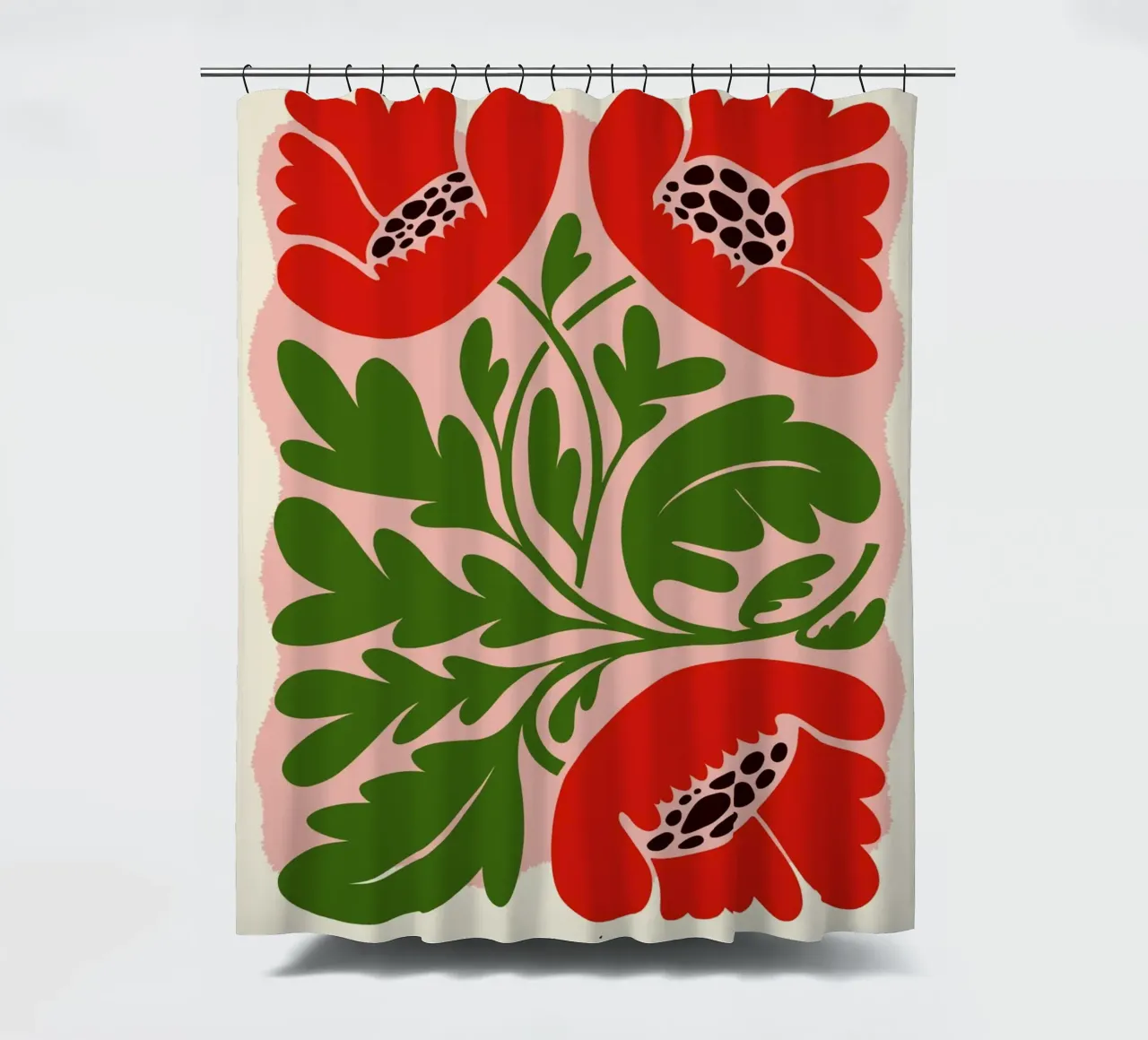 Rote Mohnblumen Duschvorhang von IamHomeStudio