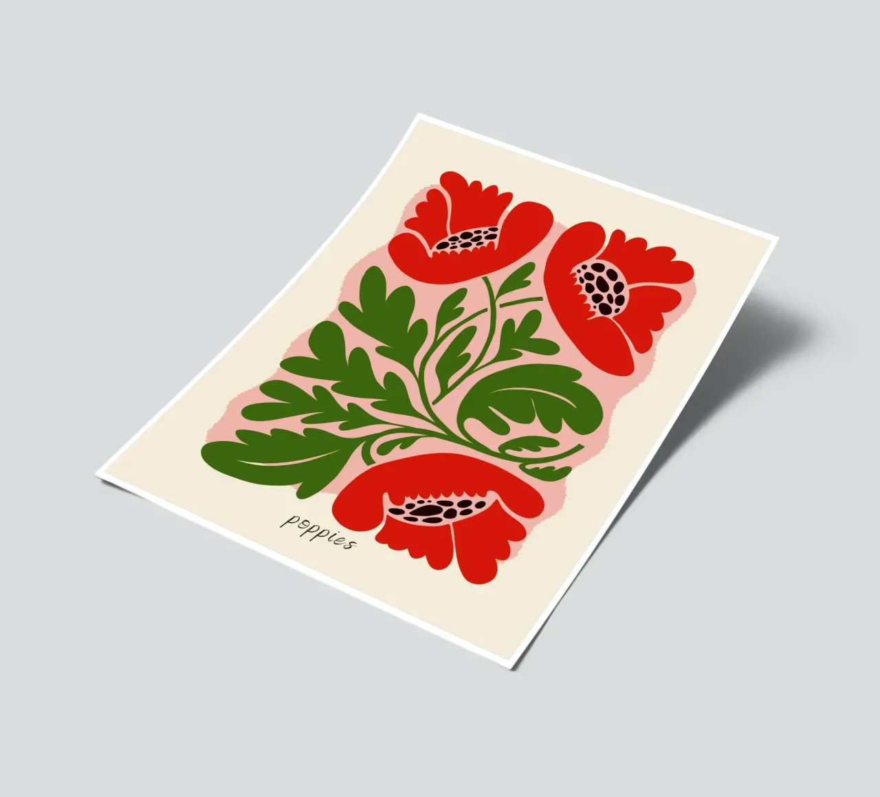 Rote Mohnblumen Stickerbogen von IamHomeStudio