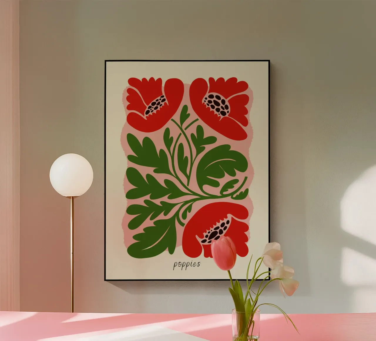 Red poppies acrylic glass by IamHomeStudio