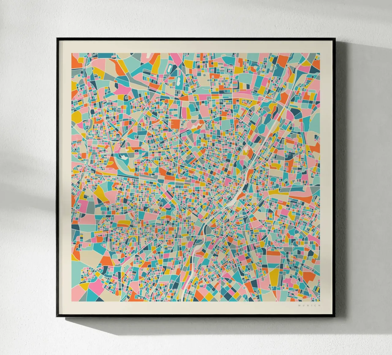MUNICH KAART acryl van Jazzberry Blue