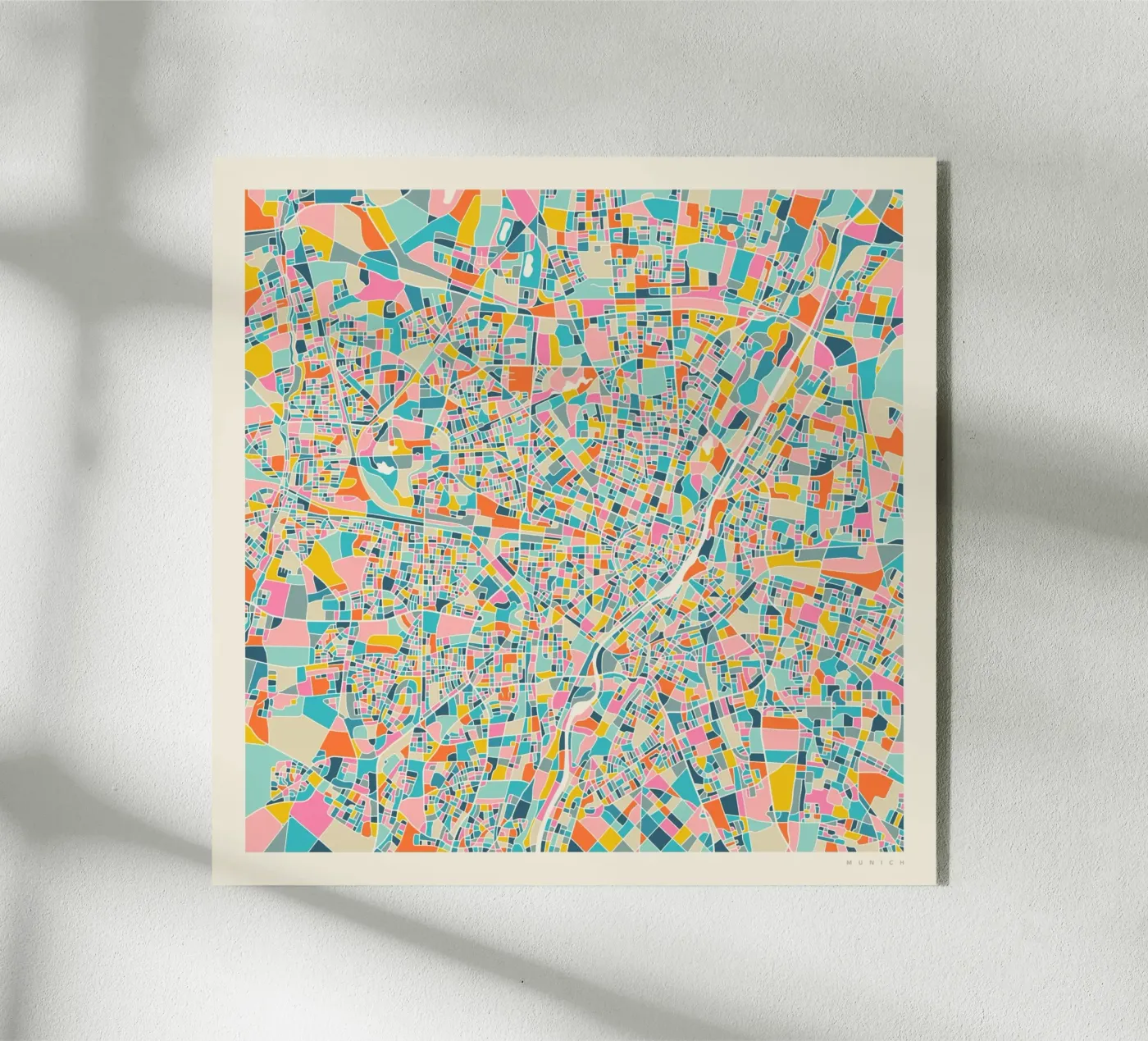 MÜNCHEN KARTE Acryl-Glas von Jazzberry Blue