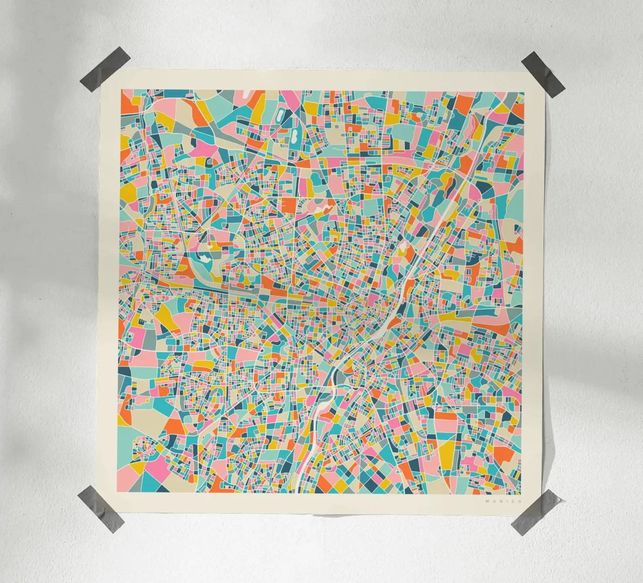 MAPPA DI MONACO carta hahnemühle da Jazzberry Blue