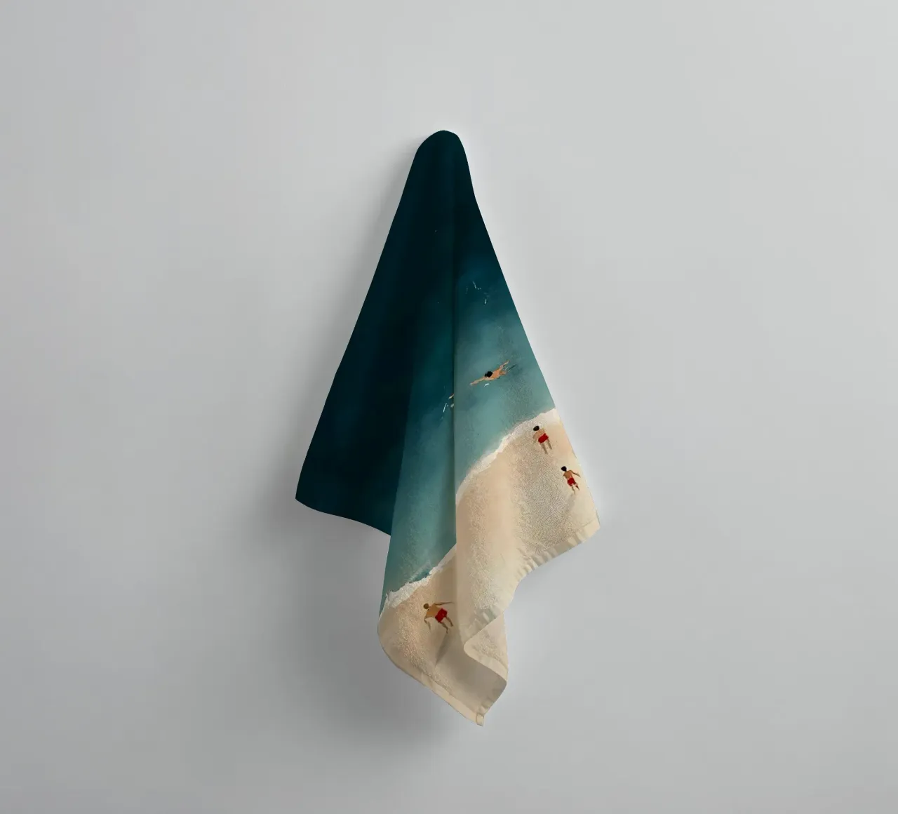 Swimming people towel by IamHomeStudio