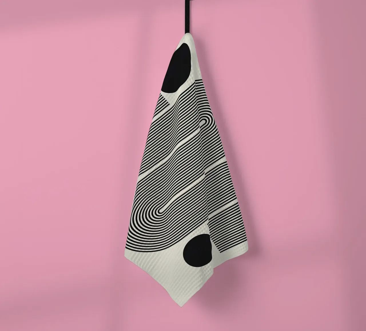 cerchi neri linee curve forme geometriche canovaccio da cucina da Lindsey W Fernandez