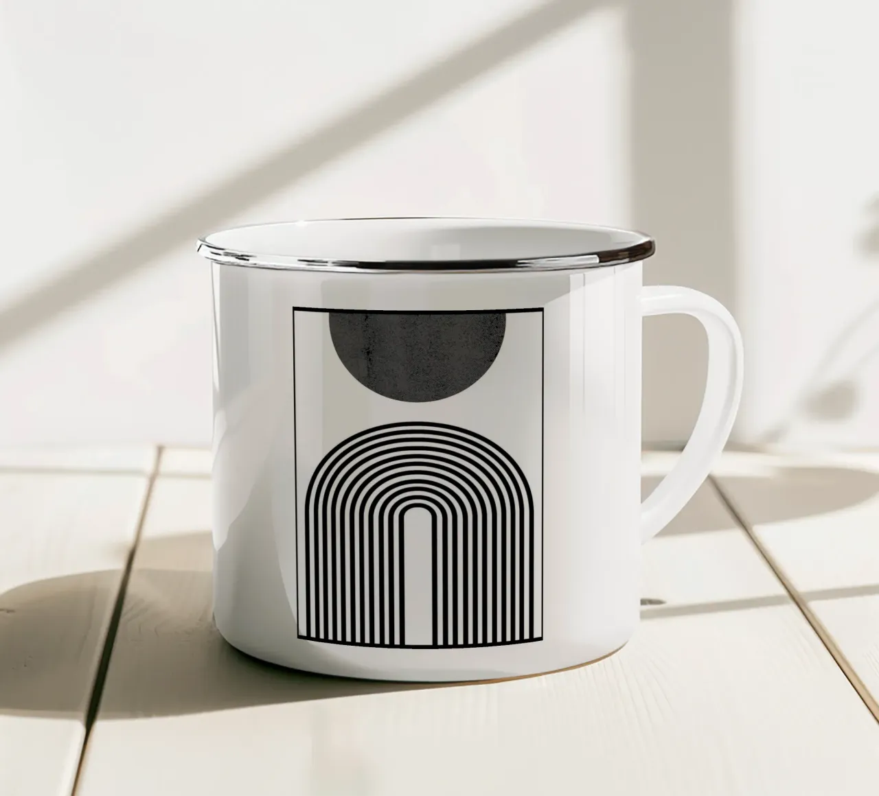 cerchio arco linee curve tazza in smalto da Lindsey W Fernandez
