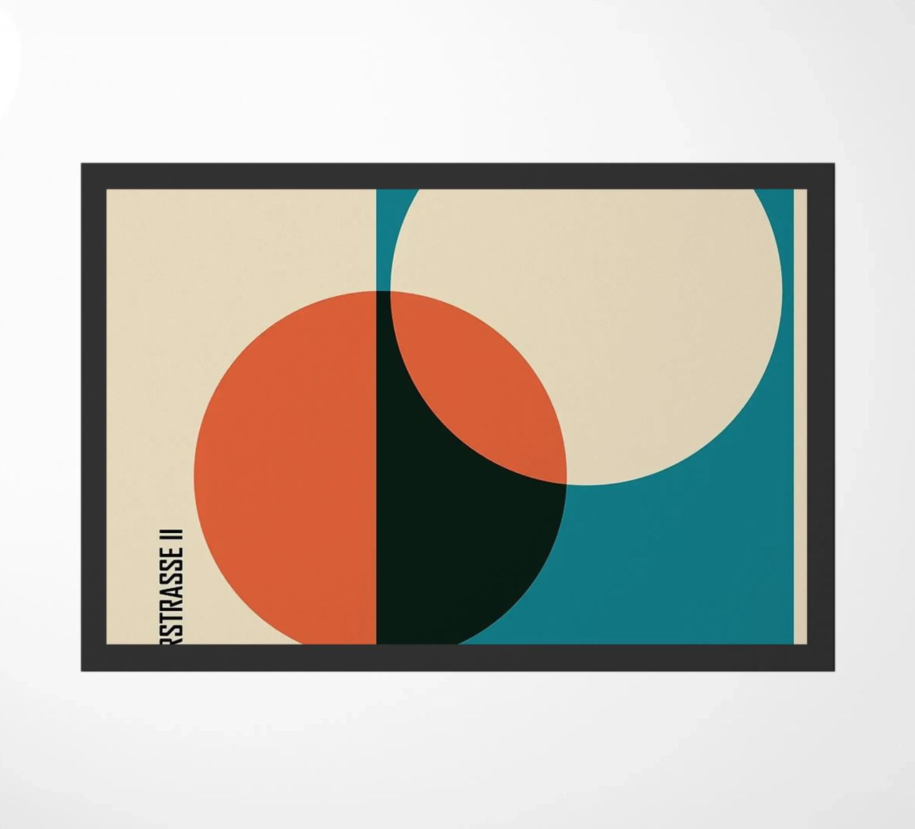 geometric shapes circles red circle blue circle doormat by Lindsey W Fernandez