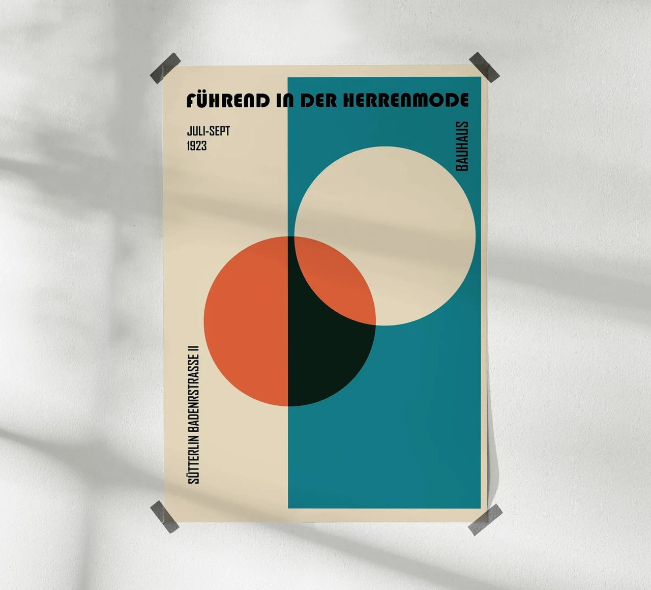 formes géométriques cercles cercle rouge cercle bleu poster de Lindsey W Fernandez