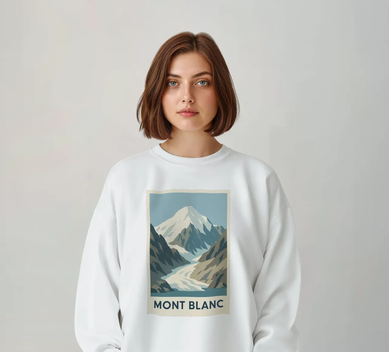 Il Monte Bianco, la forza tranquilla delle vette felpa da JETLAG | affiches voyage