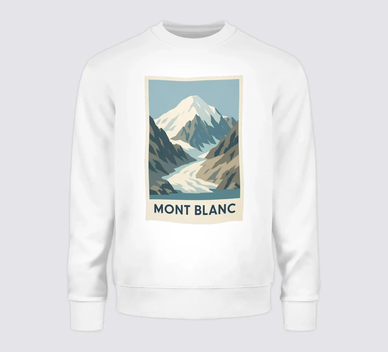 Il Monte Bianco, la forza tranquilla delle vette felpa da JETLAG | affiches voyage