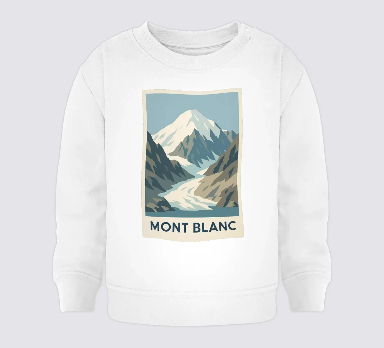 Il Monte Bianco, la forza tranquilla delle vette felpa neonato da JETLAG | affiches voyage