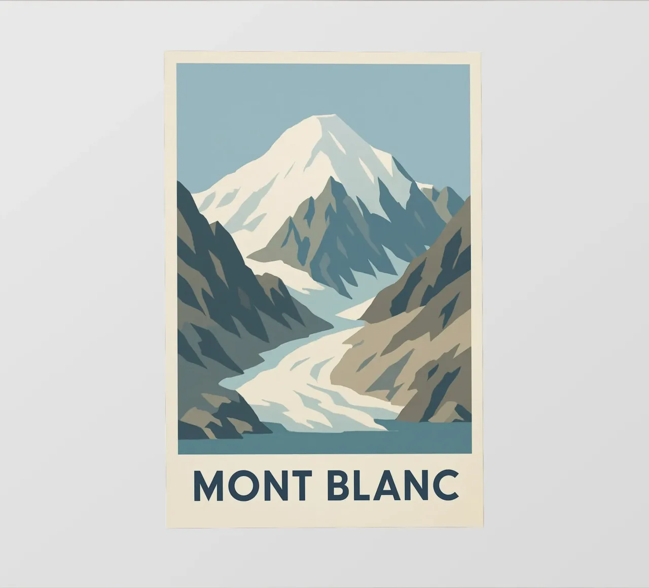 Il Monte Bianco, la forza tranquilla delle vette pellicola backlit da JETLAG | affiches voyage