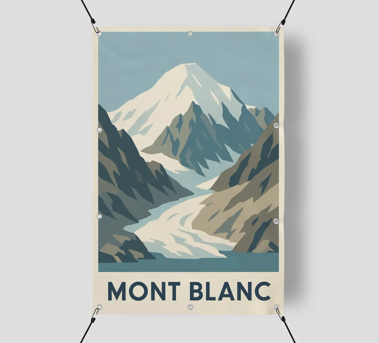 Il Monte Bianco, la forza tranquilla delle vette telo in pvc da JETLAG | affiches voyage