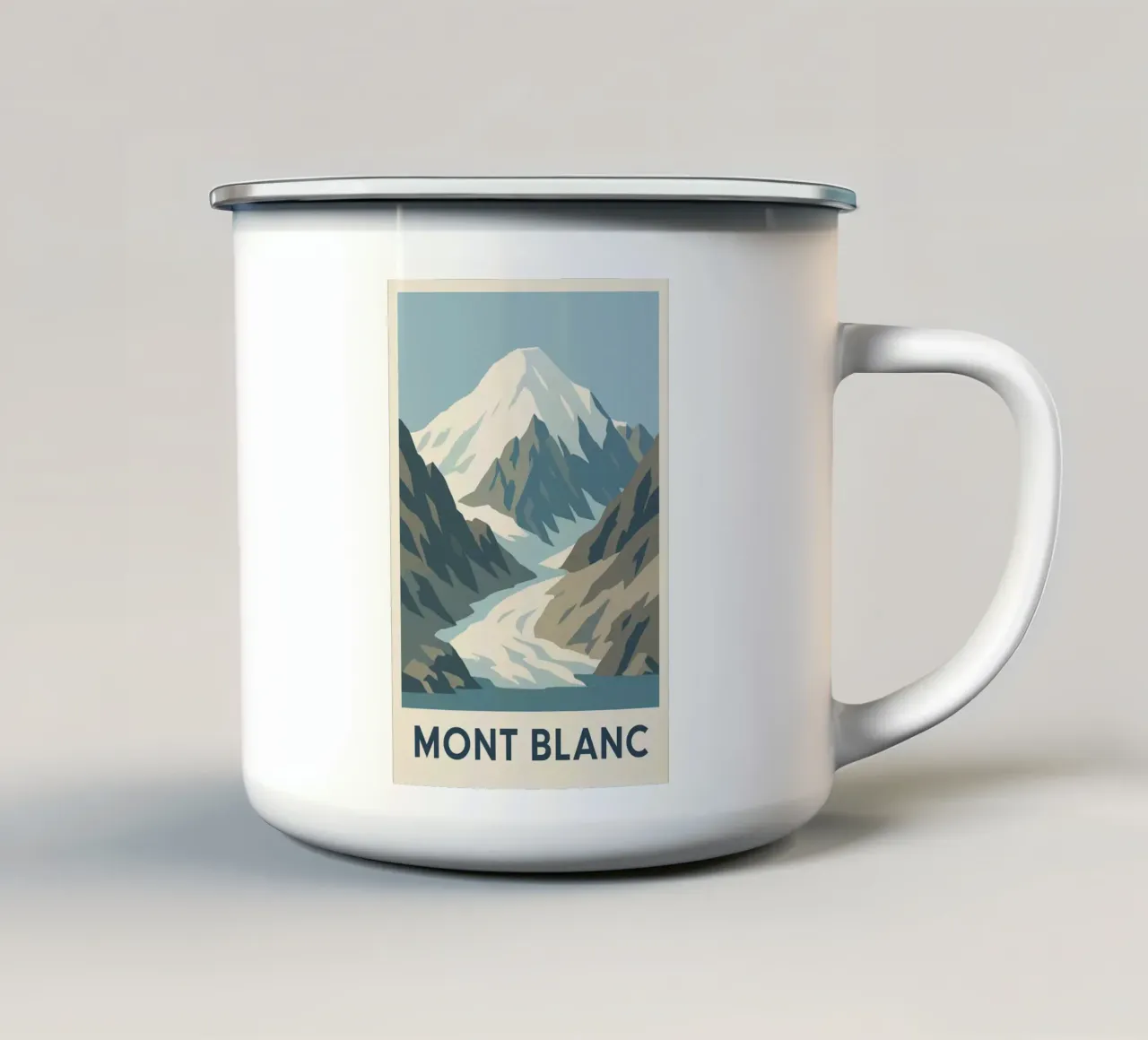 Il Monte Bianco, la forza tranquilla delle vette tazza in smalto da JETLAG | affiches voyage