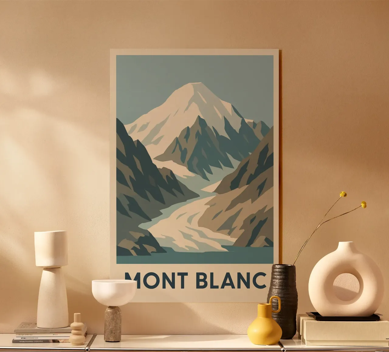 Il Monte Bianco, la forza tranquilla delle vette plexiglass da JETLAG | affiches voyage