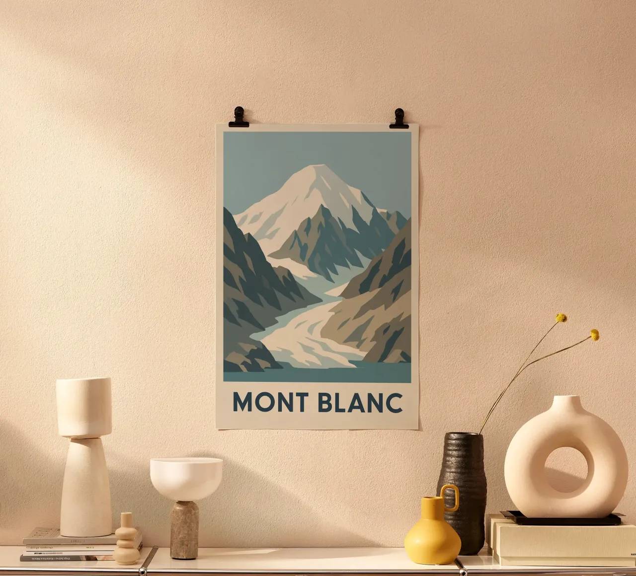 Il Monte Bianco, la forza tranquilla delle vette carta hahnemühle da JETLAG | affiches voyage