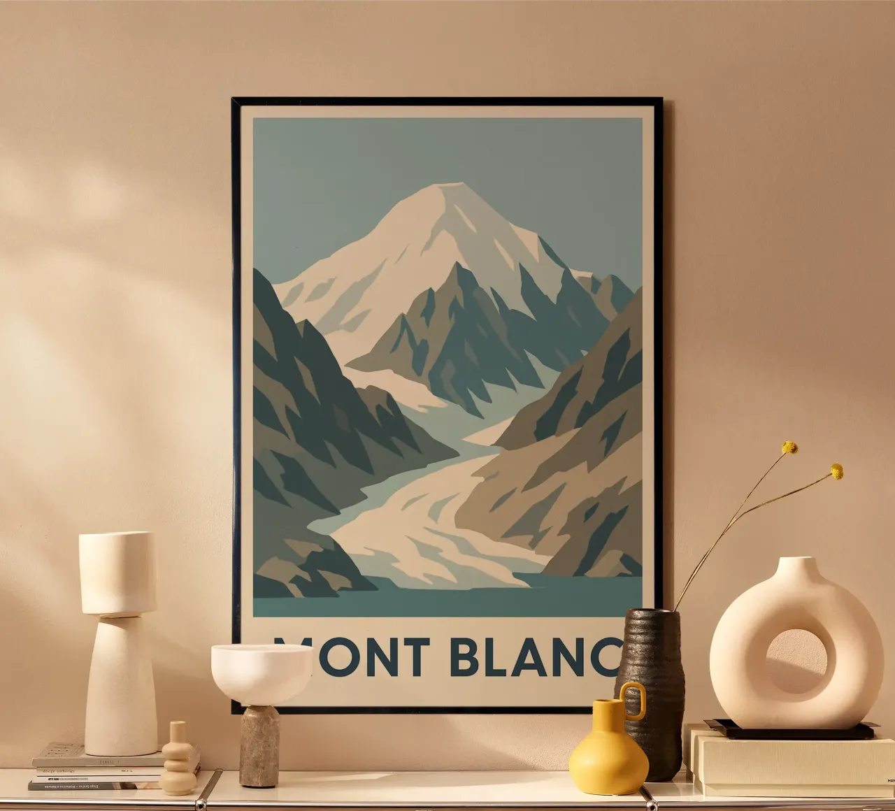 Il Monte Bianco, la forza tranquilla delle vette carta hahnemühle da JETLAG | affiches voyage