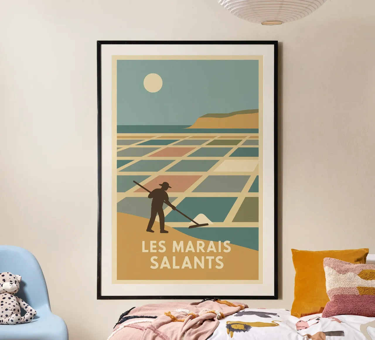 Colori salati e sole estivo in salina poster con telaio in plastica da JETLAG | affiches voyage