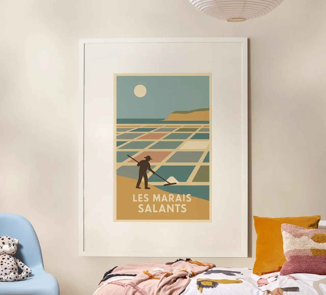 Colori salati e sole estivo in salina poster con telaio in plastica da JETLAG | affiches voyage