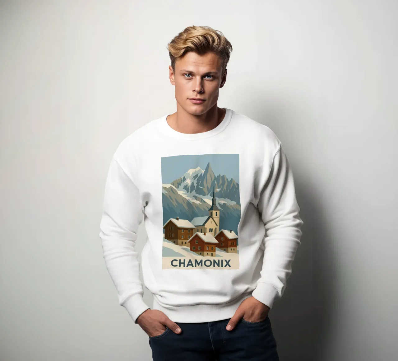 Chamonix, tra villaggio da cartolina e maestosità alpina felpa da JETLAG | affiches voyage