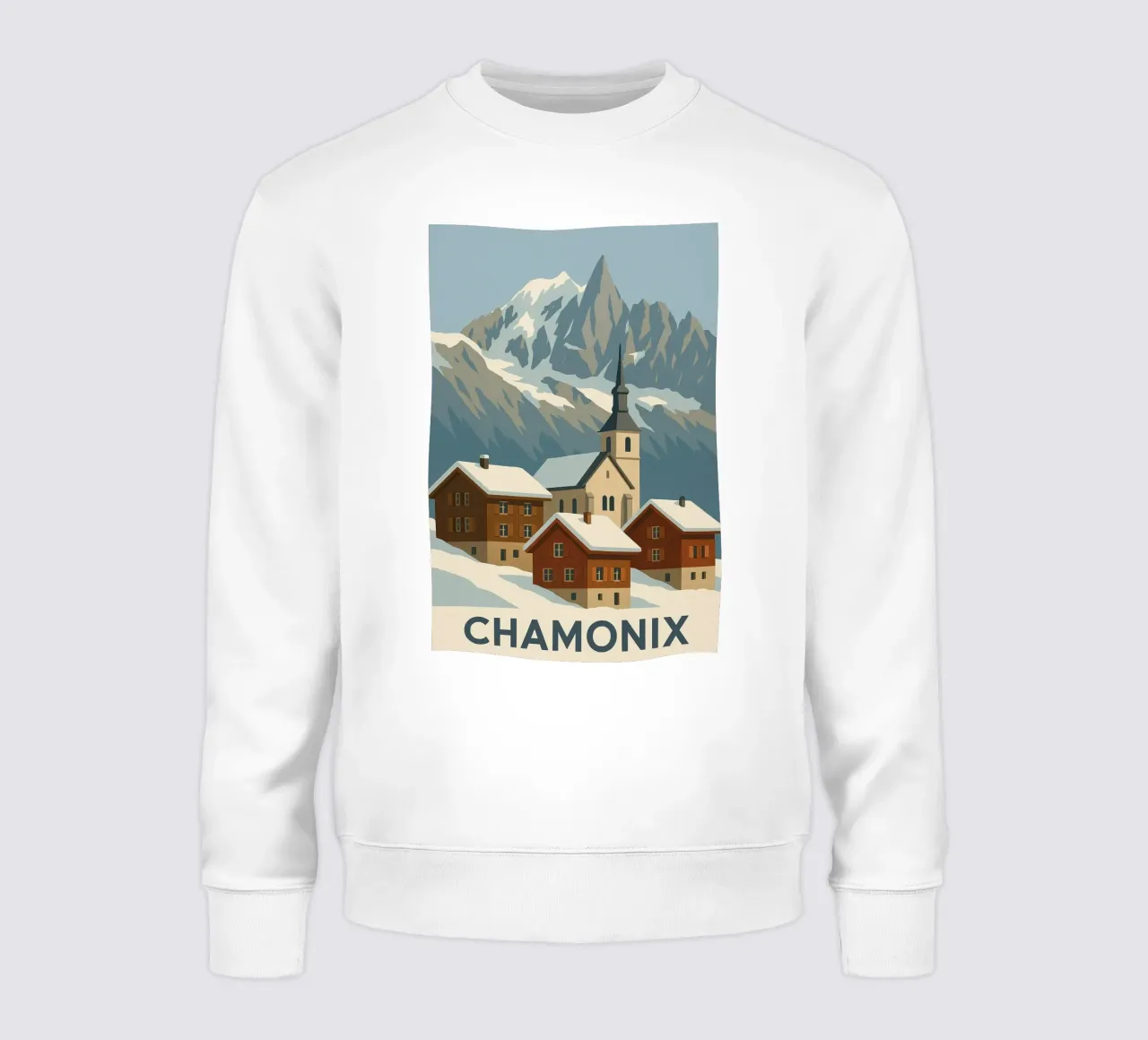 Chamonix, tra villaggio da cartolina e maestosità alpina felpa da JETLAG | affiches voyage
