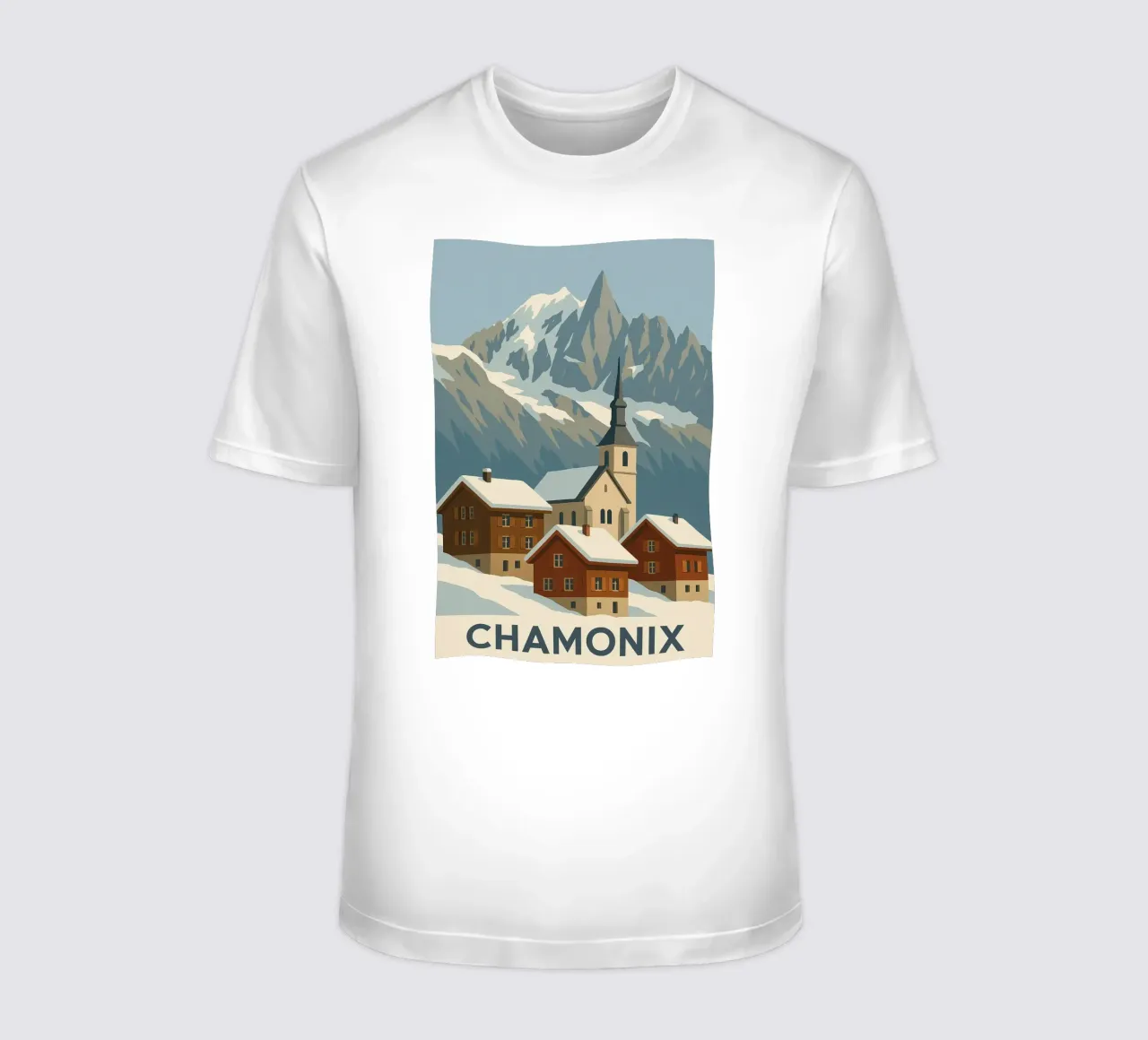 Chamonix, zwischen Postkartendorf und alpiner Majestät T-Shirt von JETLAG | affiches voyage
