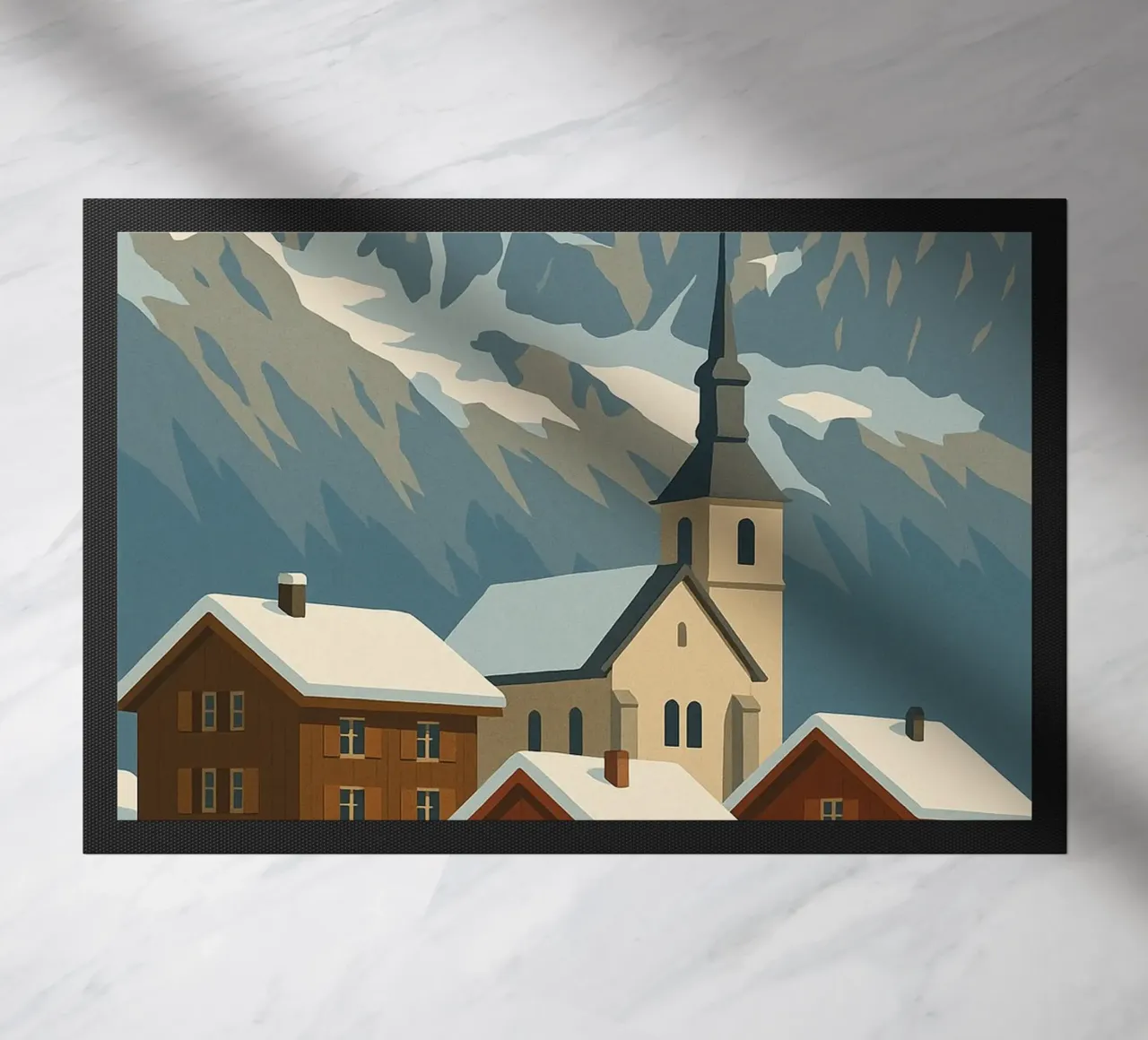 Chamonix, tussen ansichtkaartdorp en alpine majesteit deurmat van JETLAG | affiches voyage