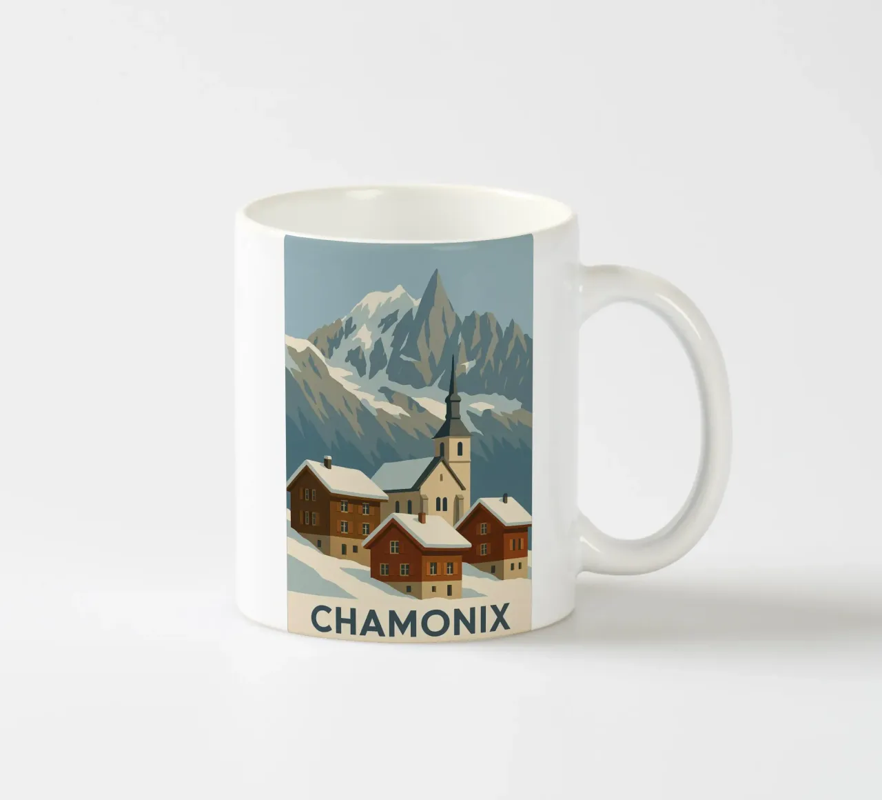 Chamonix, tussen ansichtkaartdorp en alpine majesteit keramische mok van JETLAG | affiches voyage