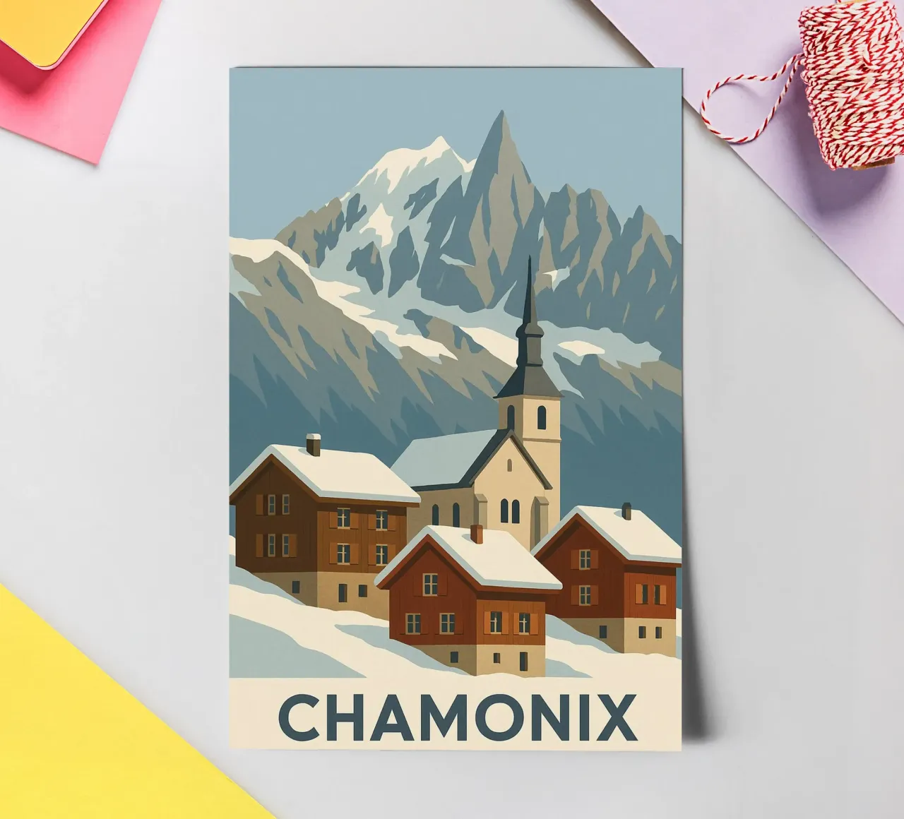 Chamonix, between postcard village and Alpine majesty sticker sheet by JETLAG | affiches voyage