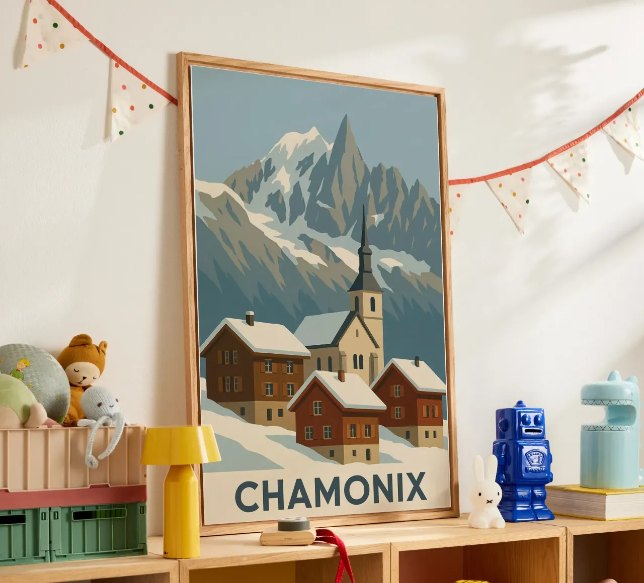 Chamonix, entre pueblo de postal y majestuosidad alpina metacrilato de JETLAG | affiches voyage