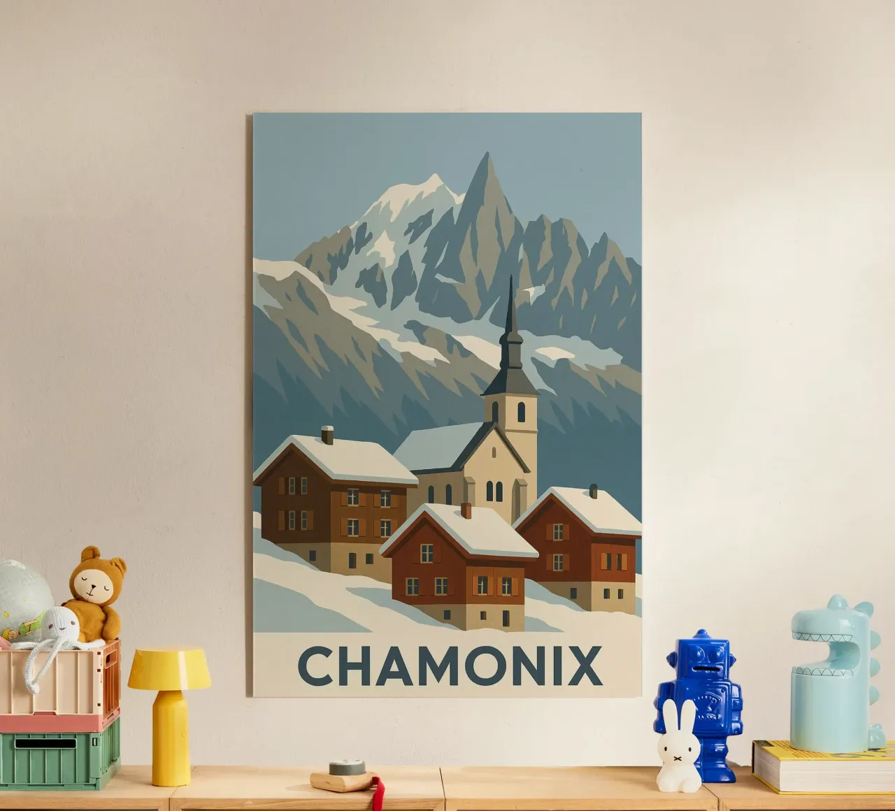 Chamonix, entre pueblo de postal y majestuosidad alpina metacrilato de JETLAG | affiches voyage