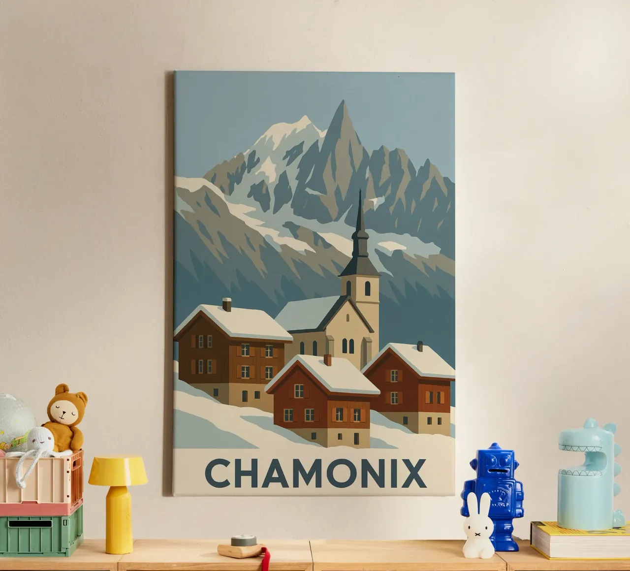 Chamonix, tussen ansichtkaartdorp en alpine majesteit canvas van JETLAG | affiches voyage