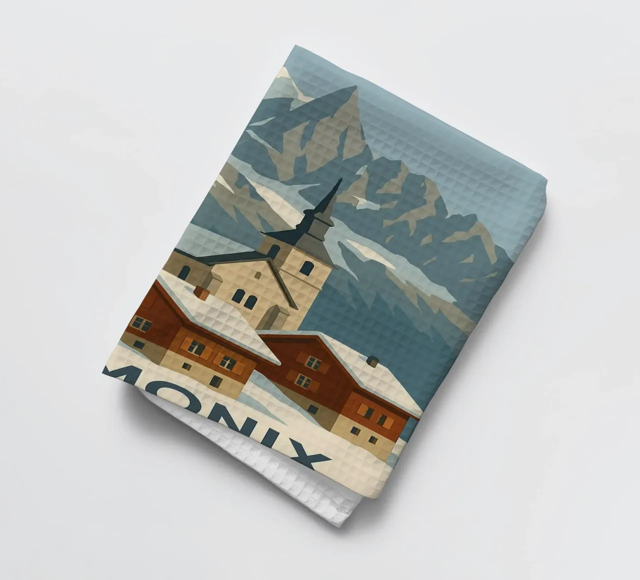 Chamonix, tussen ansichtkaartdorp en alpine majesteit theedoek van JETLAG | affiches voyage