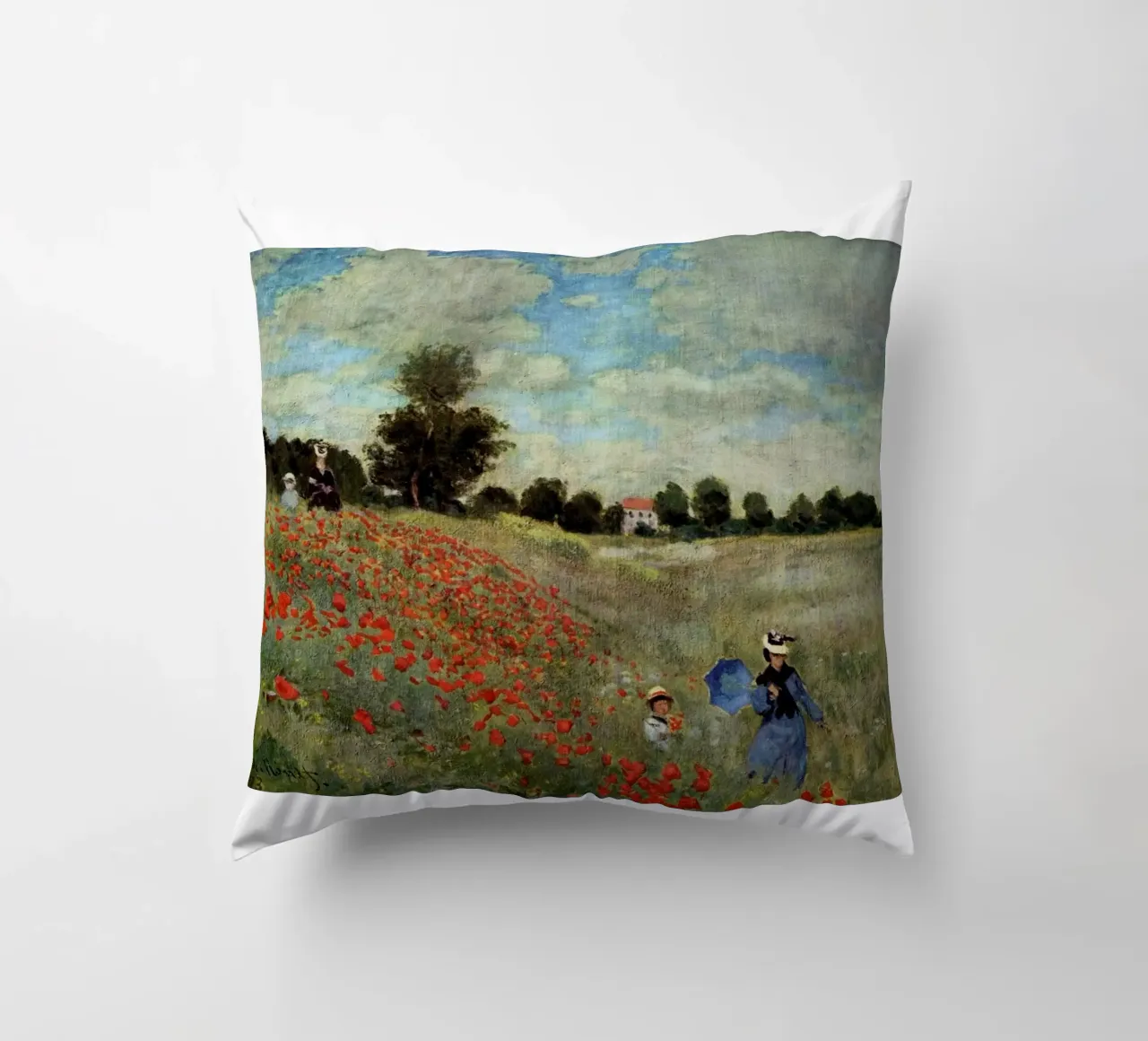 view of flowering hills decorative cushion by SMG Store