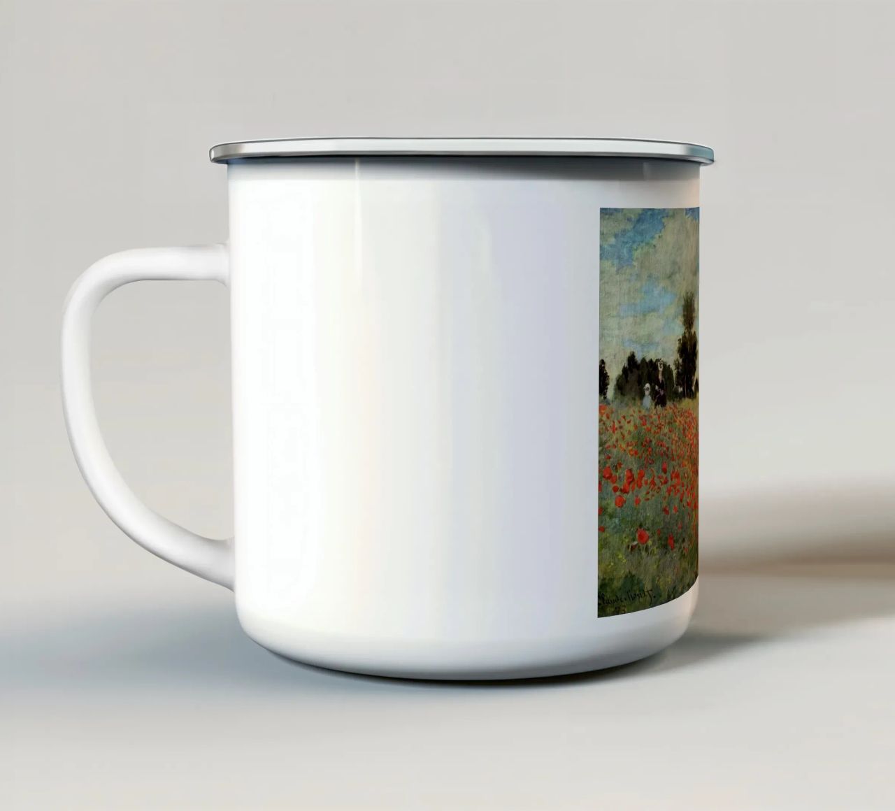 vista sulle colline in fiore tazza in smalto da SMG Store
