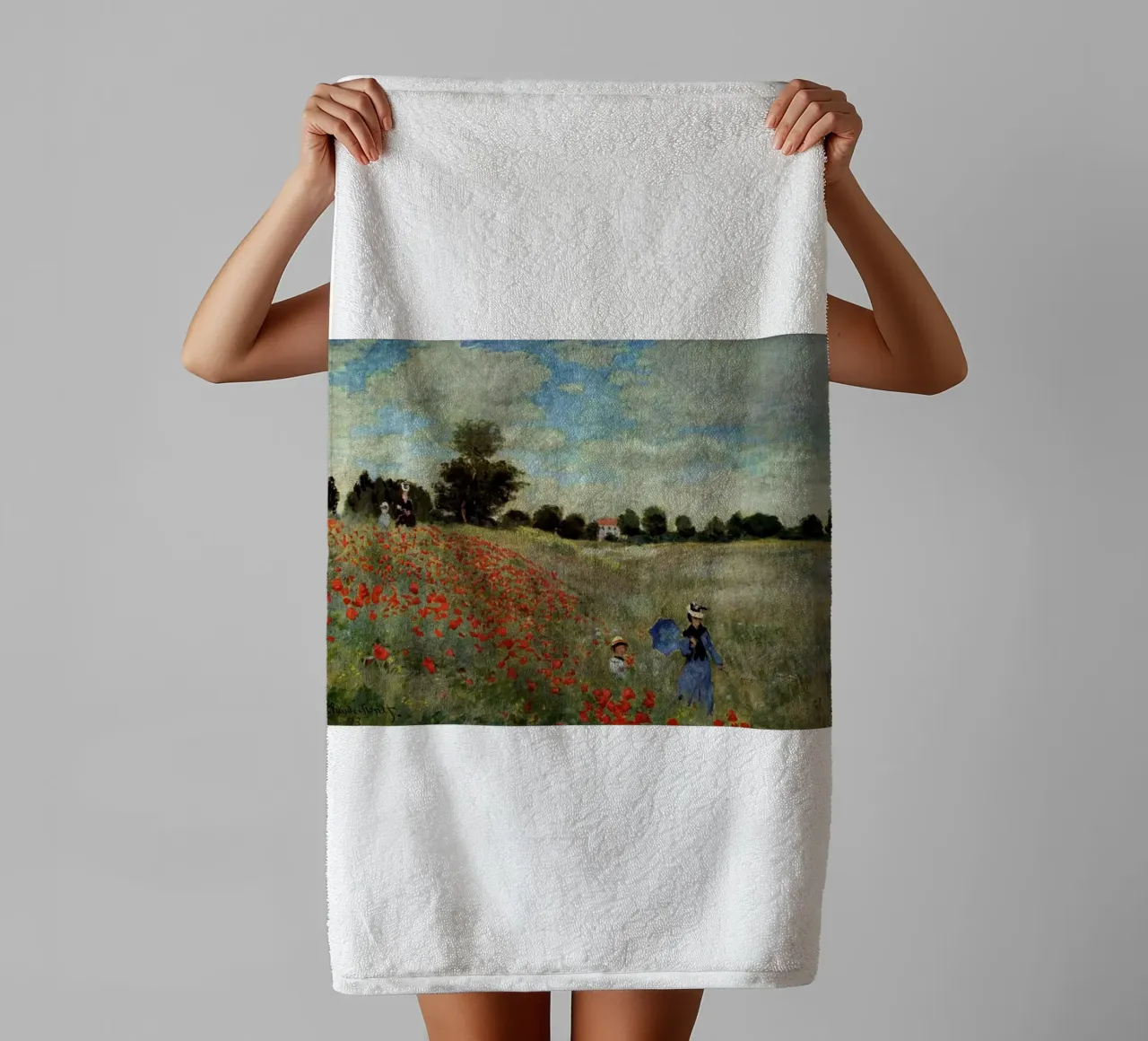vue sur les collines fleuries serviette de bain de SMG Store