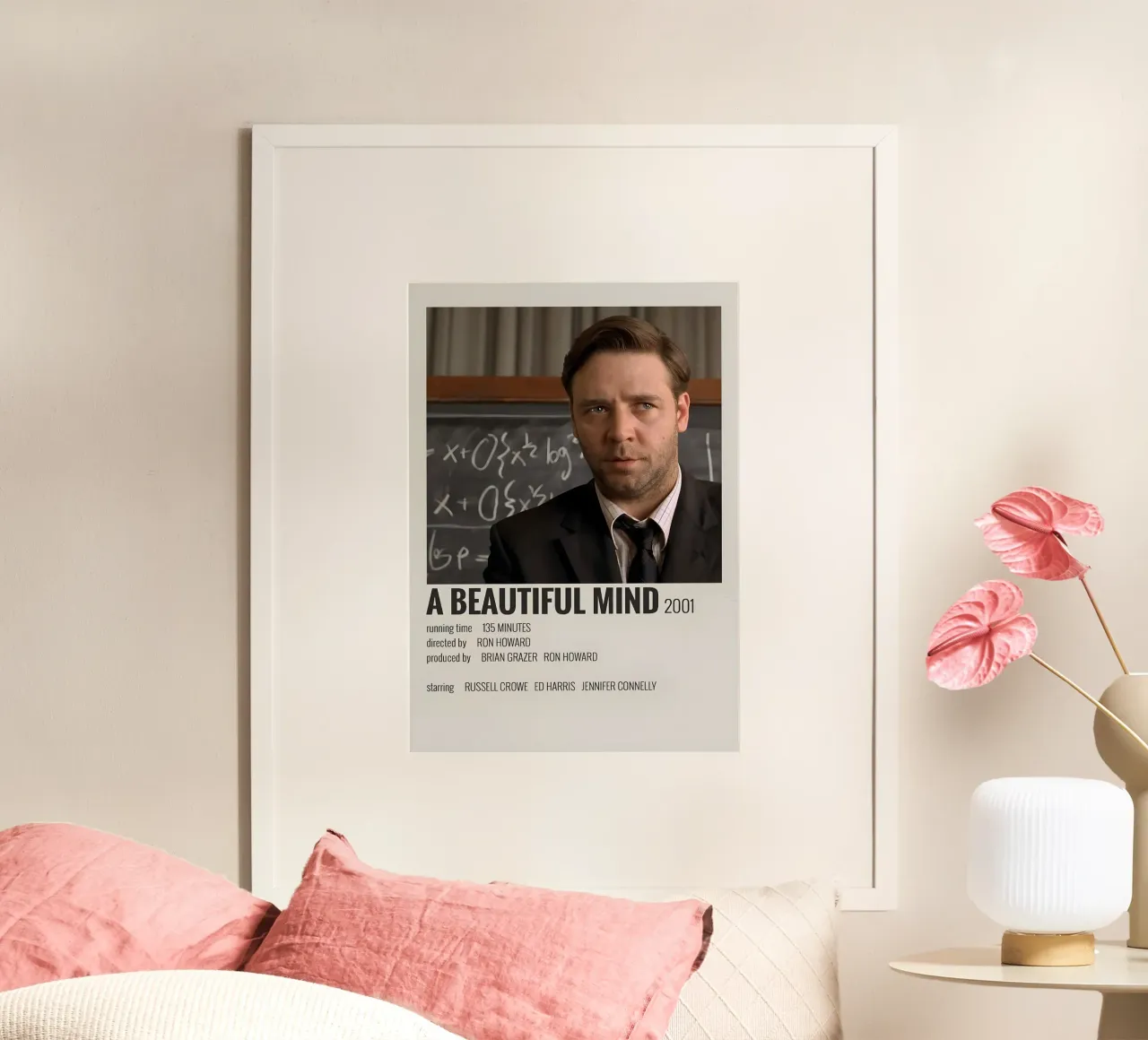A BEAUTIFUL MIND 2001 poster con telaio in legno da MVFminimalist
