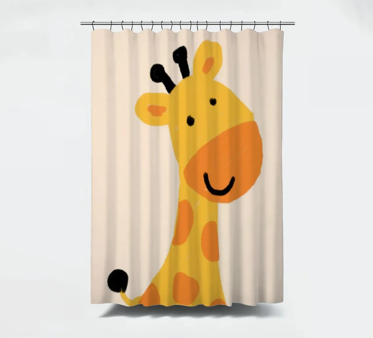 Nursery cartoon giraffe shower curtain by Little Dean