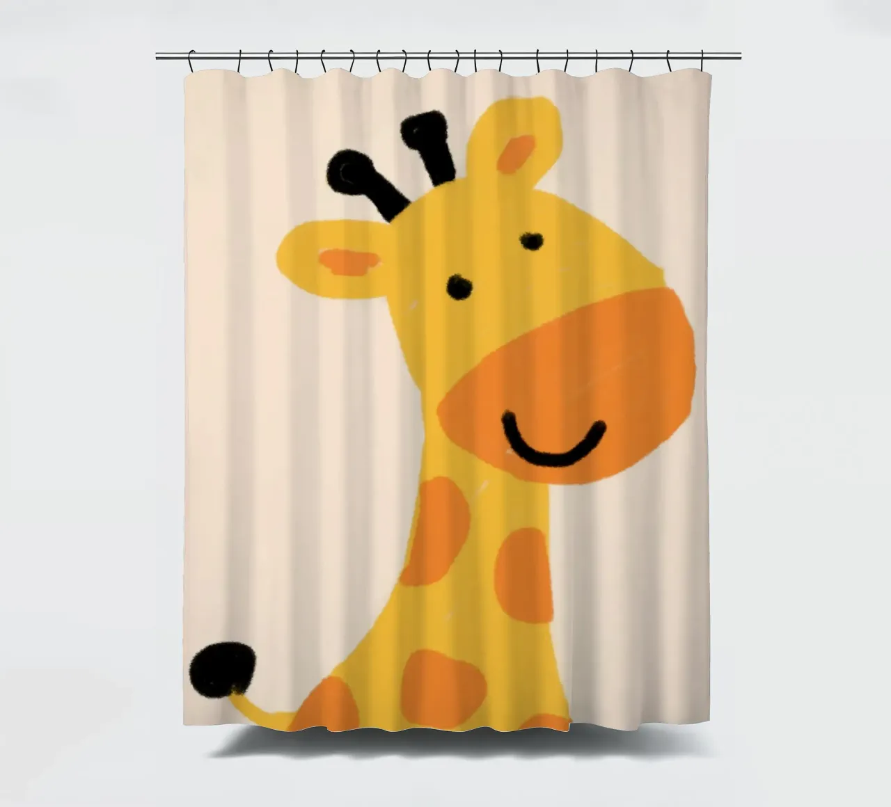 Nursery cartoon giraffe shower curtain by Little Dean