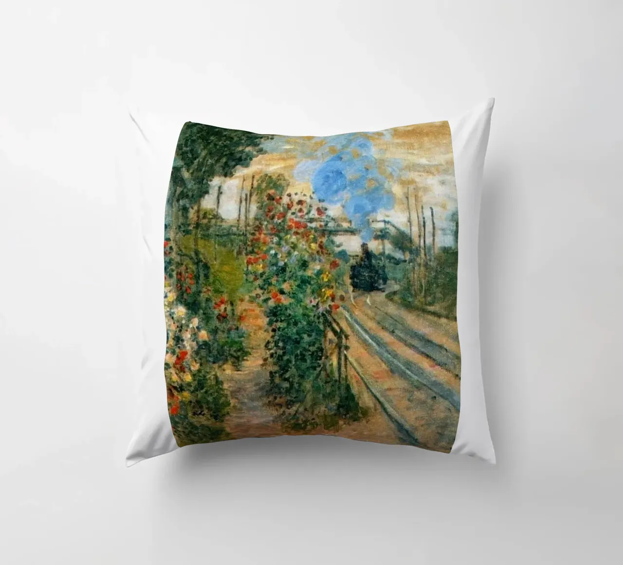 view of the train station decorative cushion by SMG Store