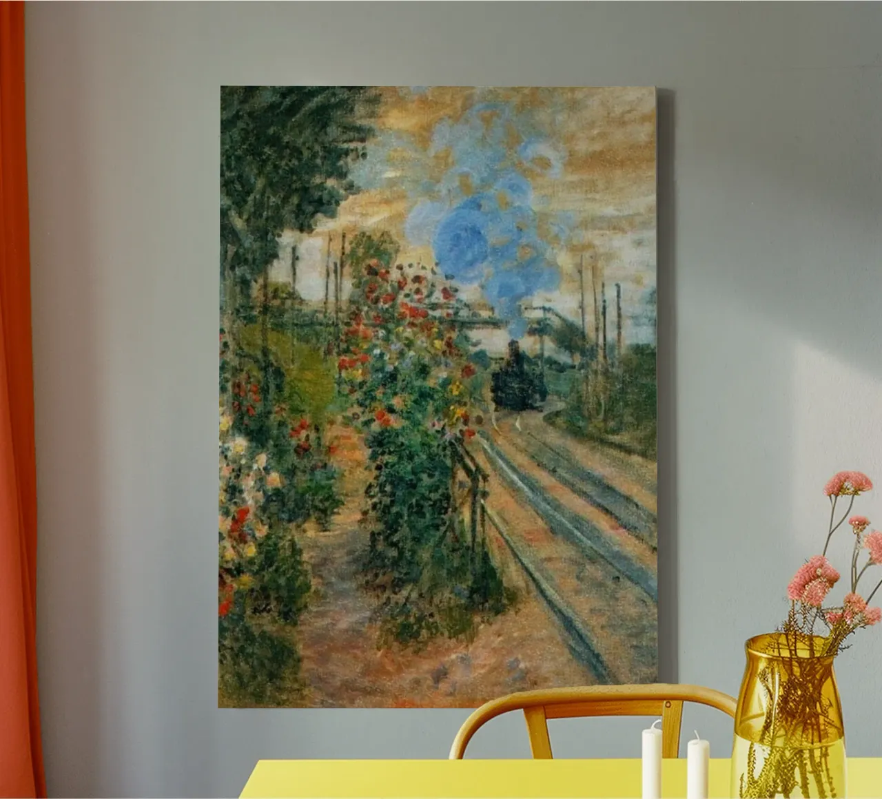 Ansicht des Bahnhofs Leinwand mit Schattenfugenrahmen von SMG Store