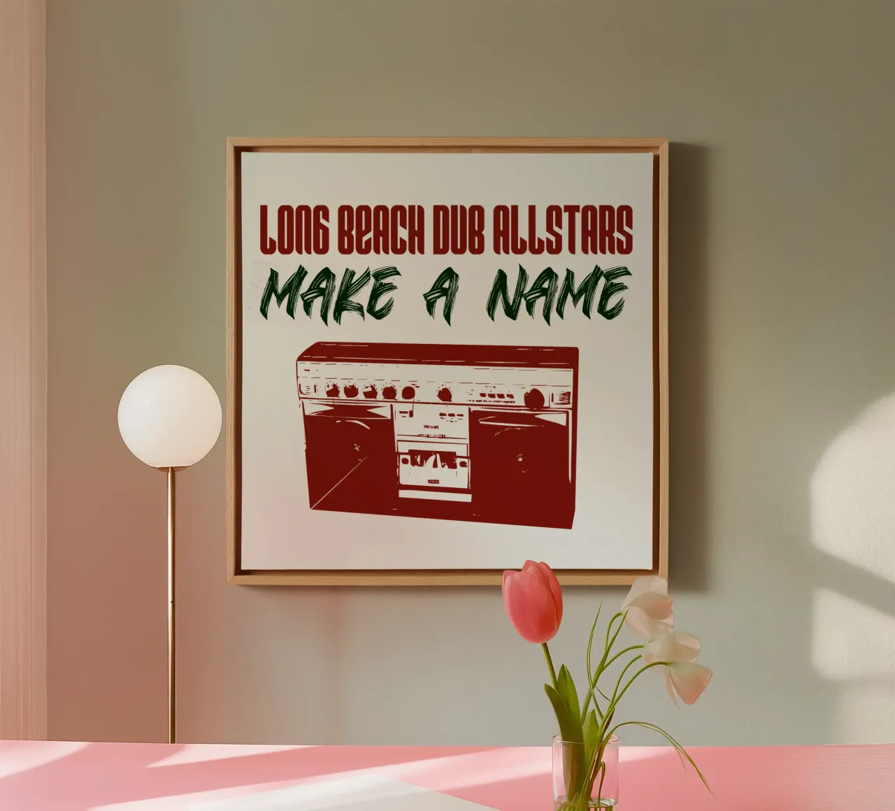 Long Beach Dub Allstars Make A Name Leinwand mit Schattenfugenrahmen von adaptionate