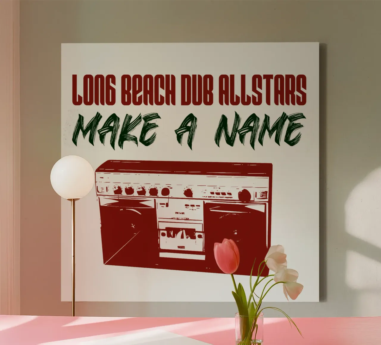 Long Beach Dub Allstars Make A Name Leinwand mit Schattenfugenrahmen von adaptionate